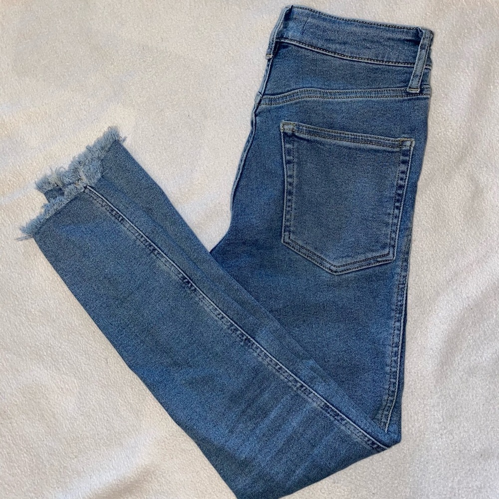 Free People Light Wash High Waisted Skinny Jeans
